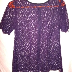 Lace dark purple top